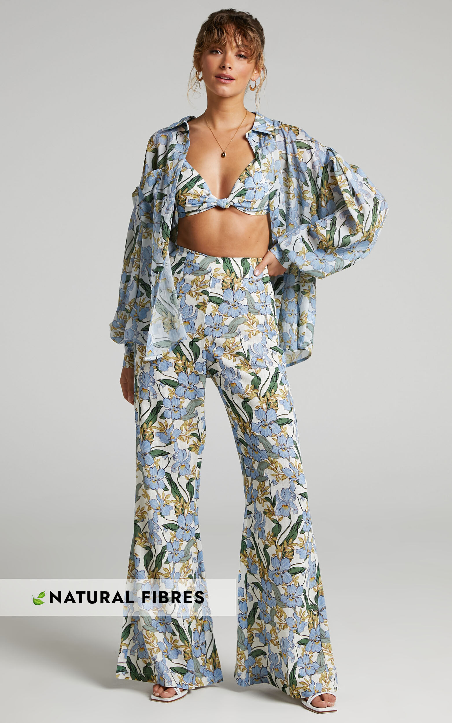 Amalie The Label - Linen High Waisted Laria Kick Out Flared Amalie The Label - Linen High Waisted Laria Kick Out Flared