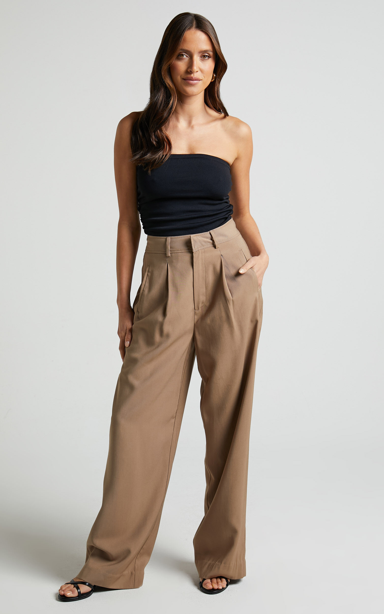 Augustus Pants - High Waisted Wide Leg Tailored Pants in