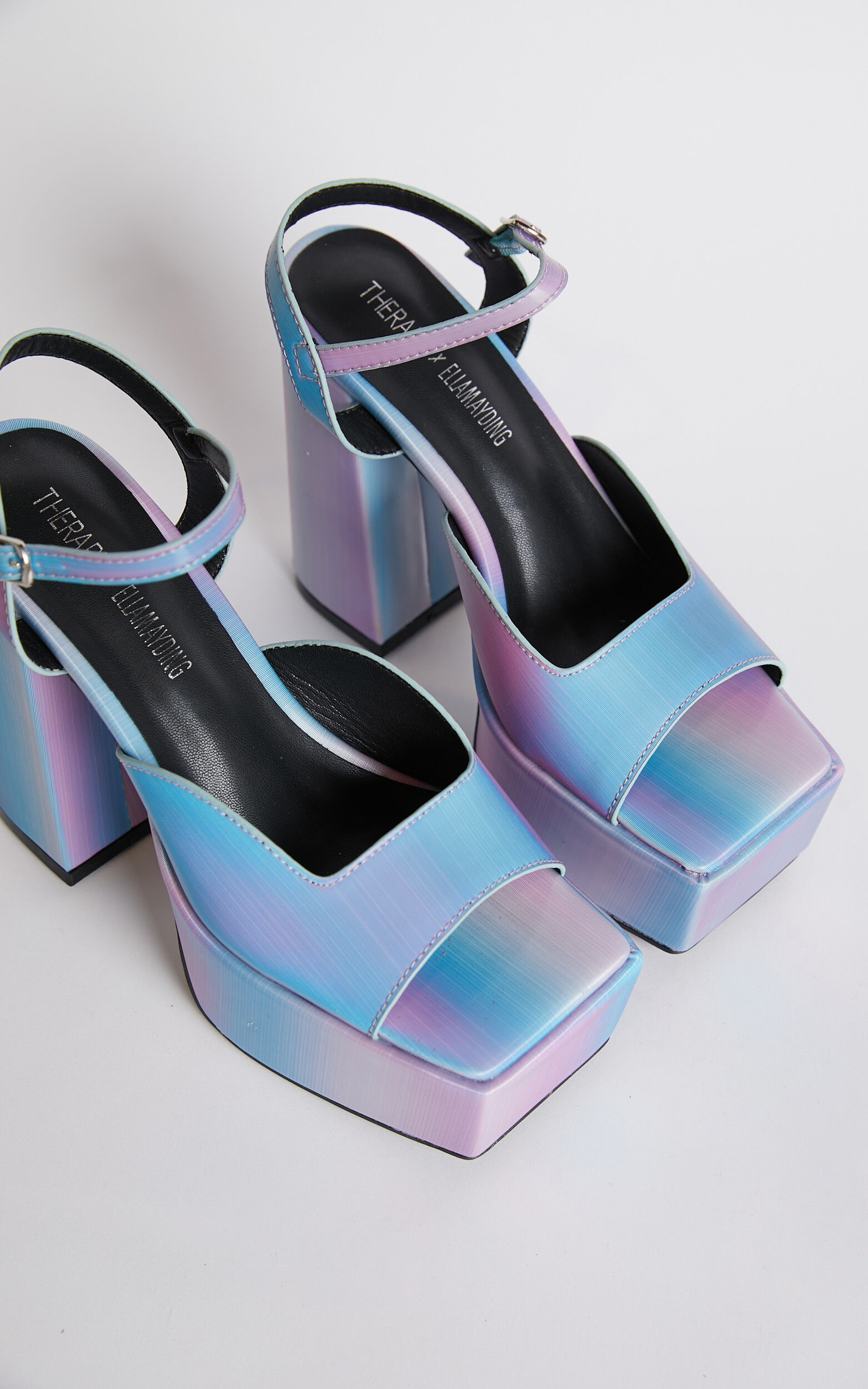 Therapy Dom Heels in Hologram Showpo