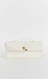 Krizza Bag - Woven Clutch Bag in White