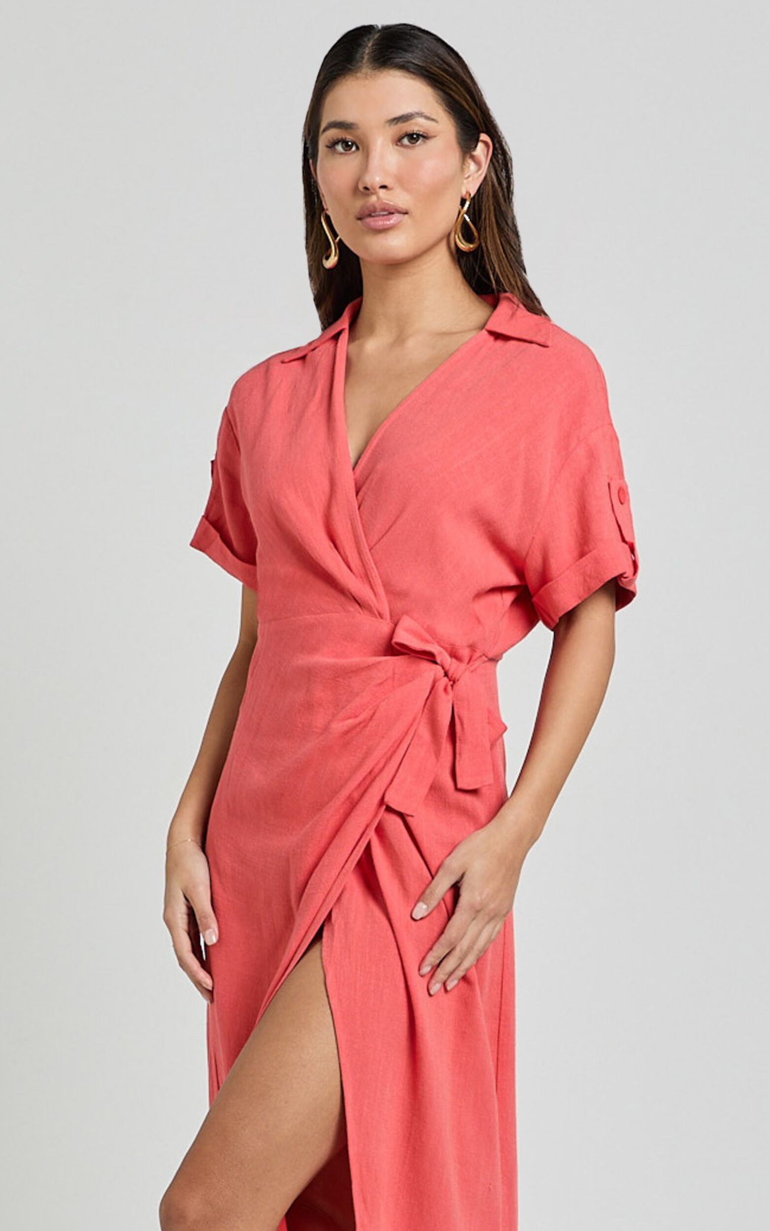 Collared wrap dress new arrivals