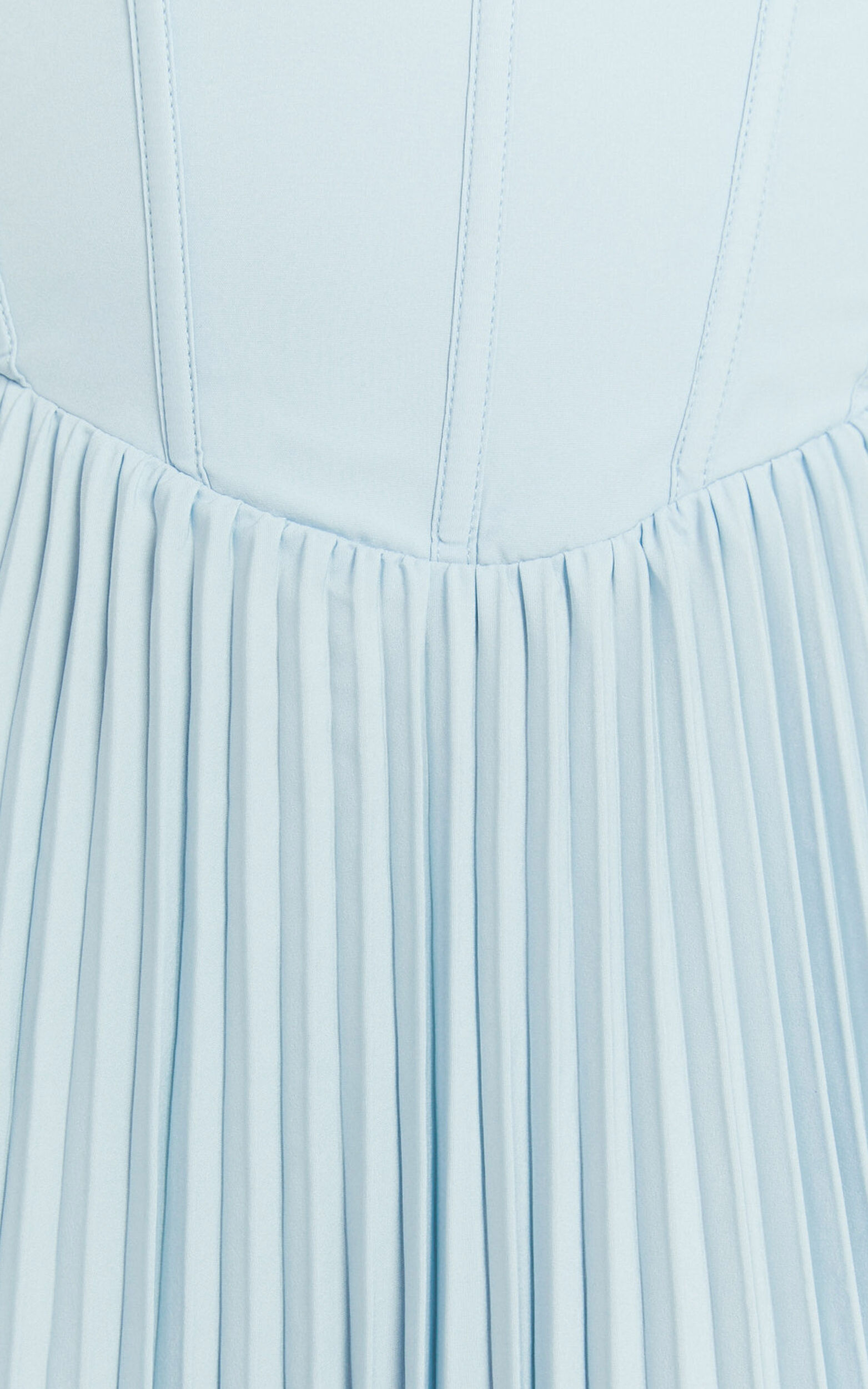 Loretta Midi Dress - Lace Up Back Bustier Pleated Dress in Light Blue | Showpo USA