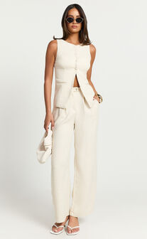 Andie Pants - High Waist Tailored Pants in Cream