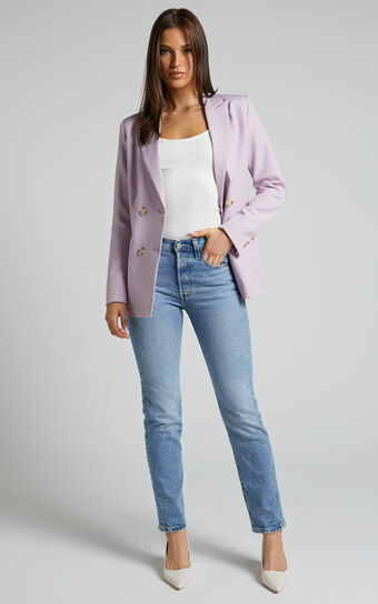Allie Blazer - Double Breasted Blazer in Lilac