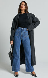 Vancouver Jeans - High Waist Straight Leg Patch Pocket Denim Jeans in ...