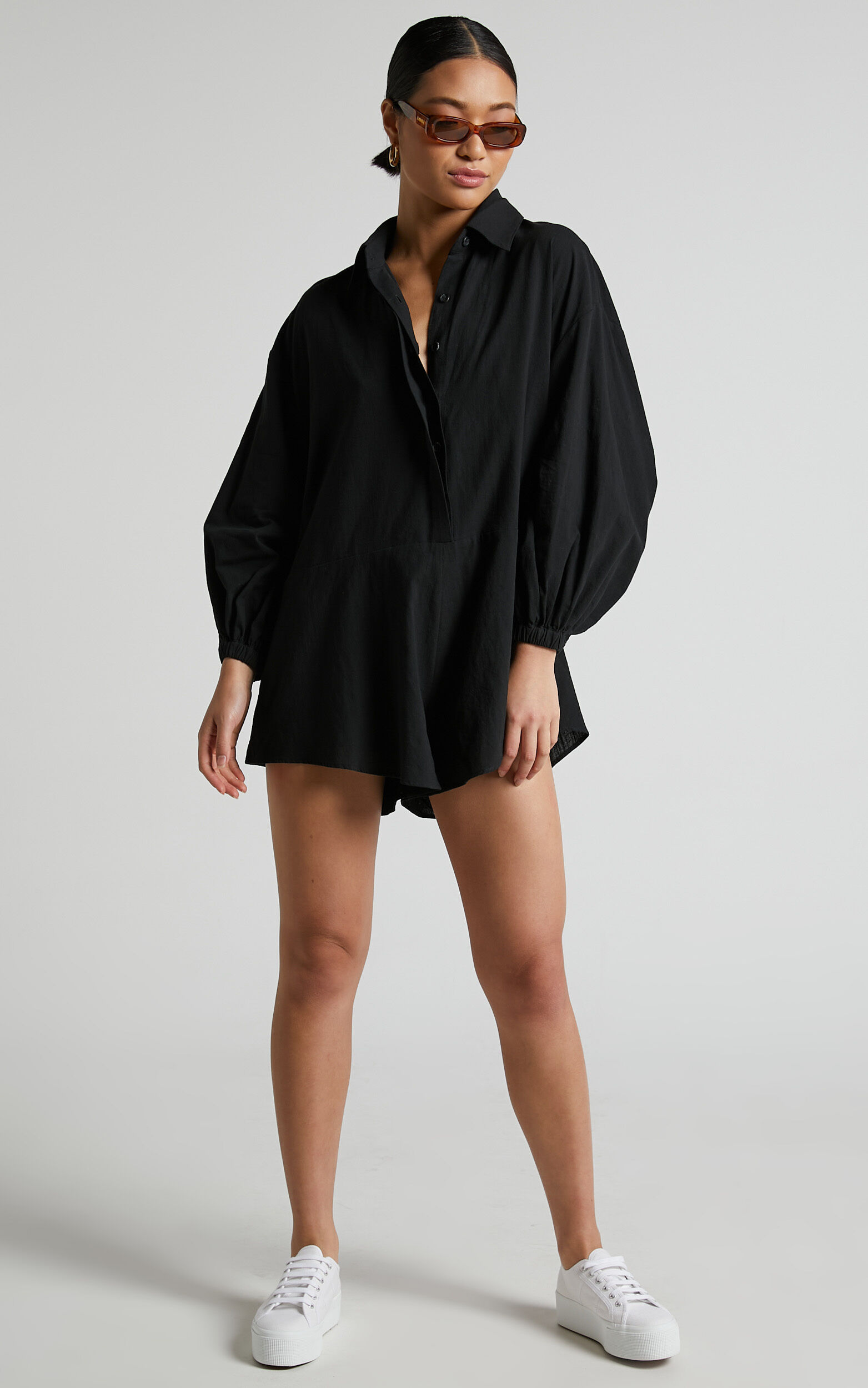 Black shirt playsuit store