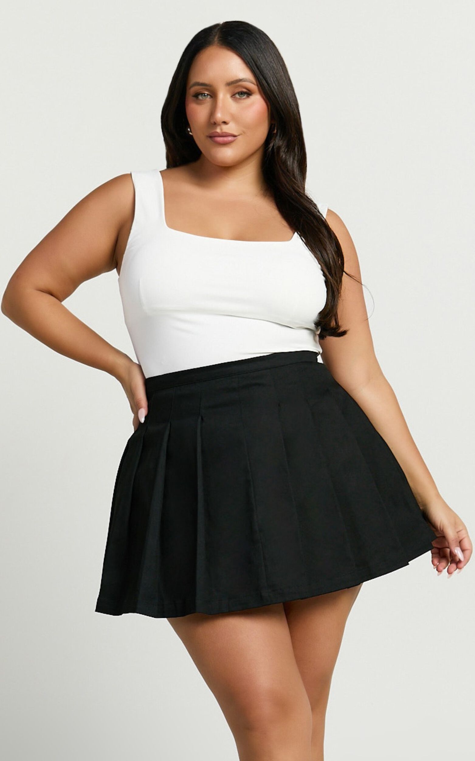 Cailin Mini Skirt - Pleated Skirt in Black | Showpo USA