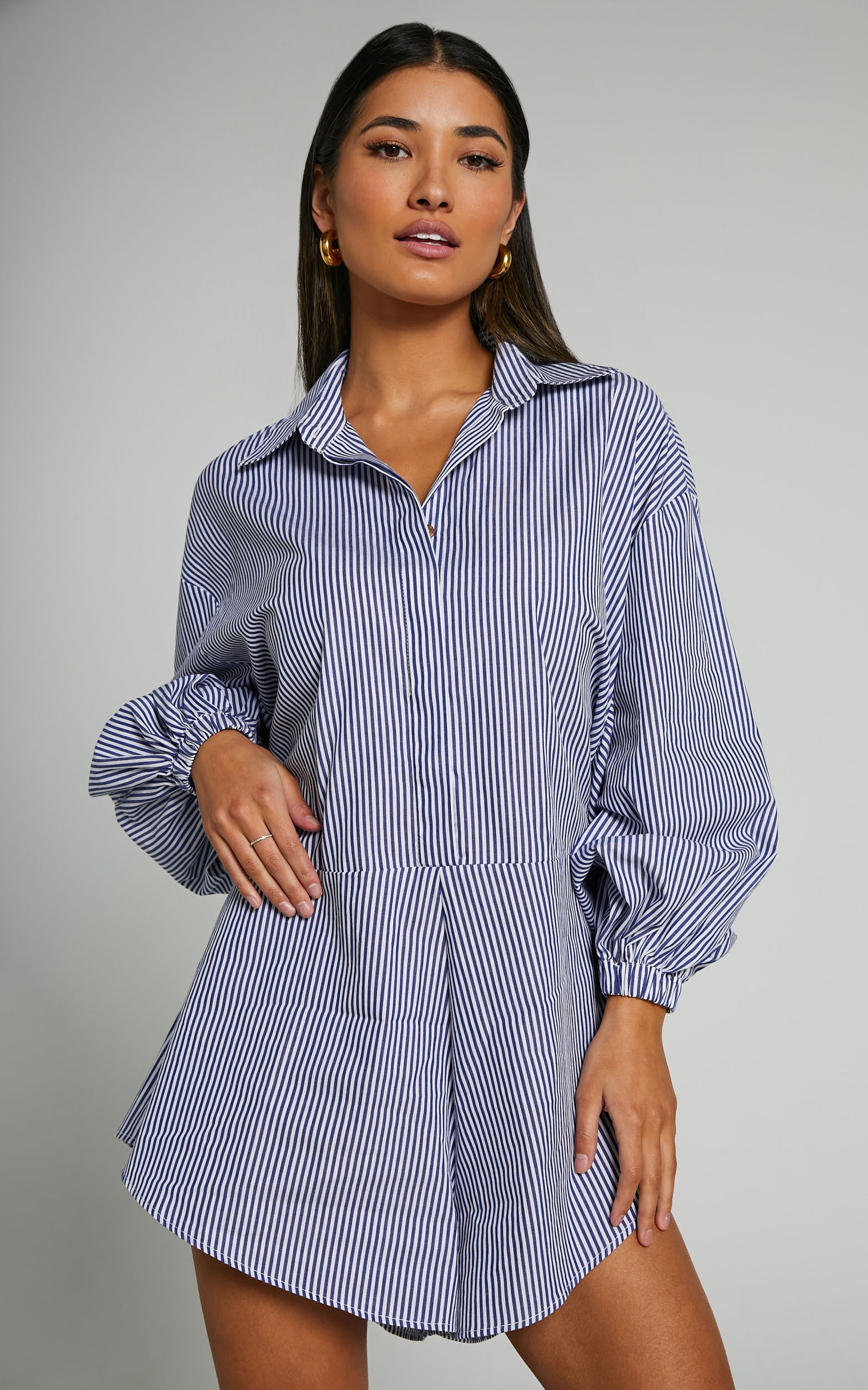 Navy stripe playsuit discount
