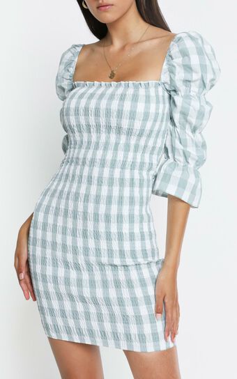 Peters Dress in Sage Check