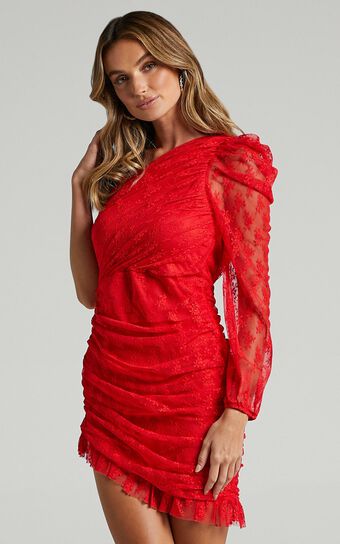 Its A Game Dress in Red Lace