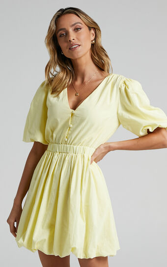 Blathnaid Dress in Lemon