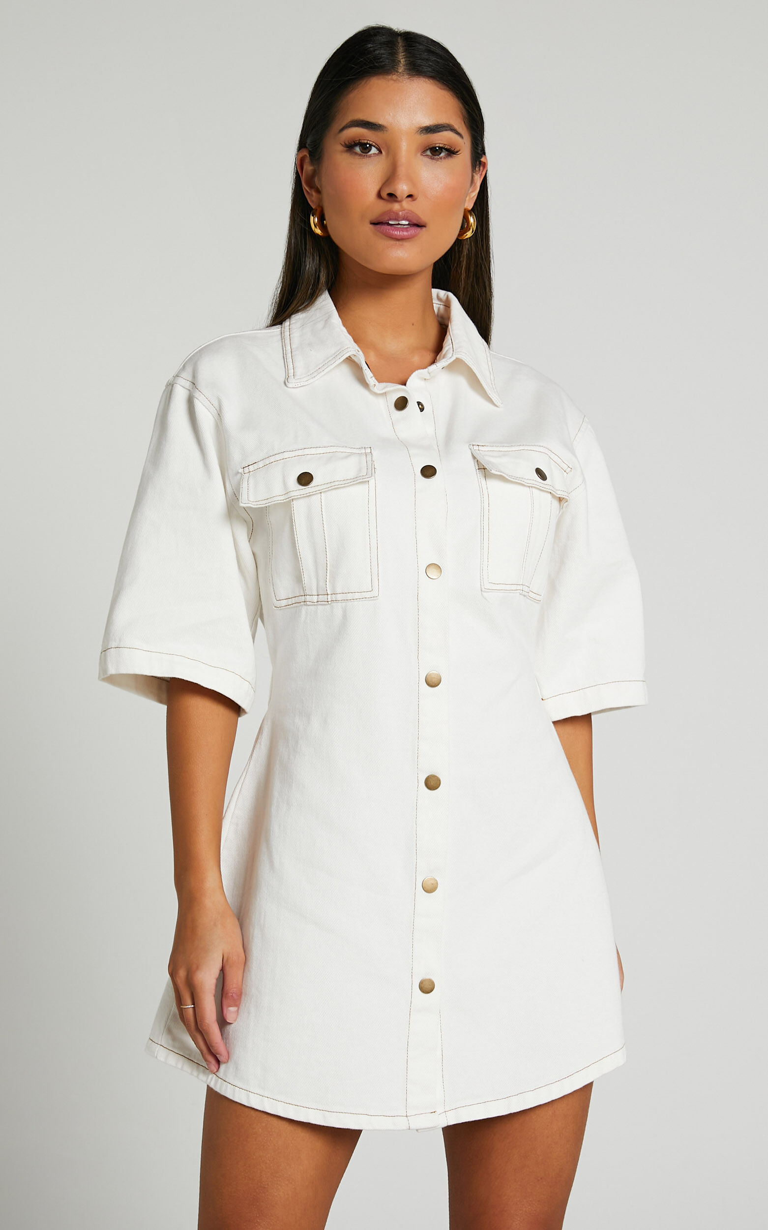 Denim cap 2025 sleeve dress