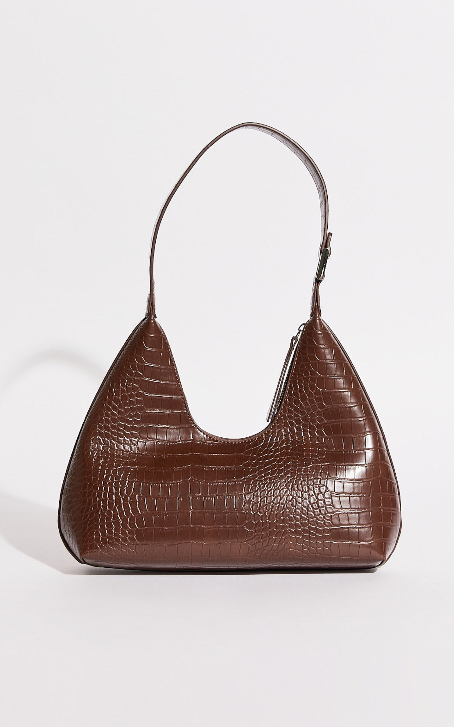 Alexandria Bag Croc Shoulder Bag in Brown Showpo