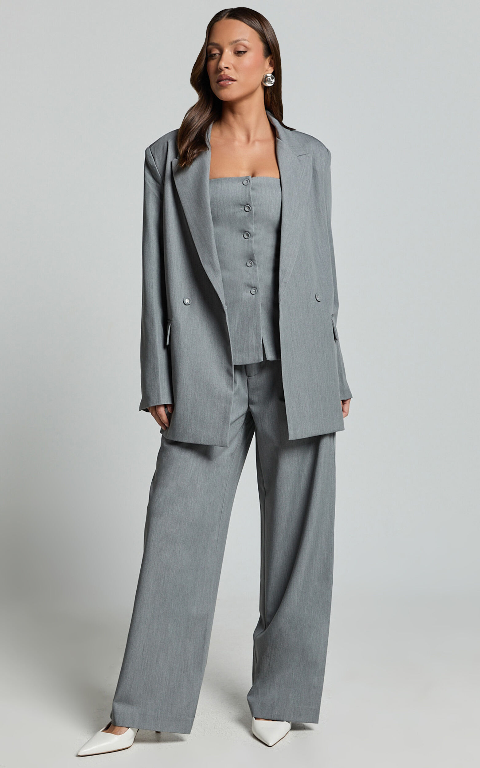 高評価レビュー Blazer Hope - Grey in Blazer Breasted Double Oversized ジャケット・アウター