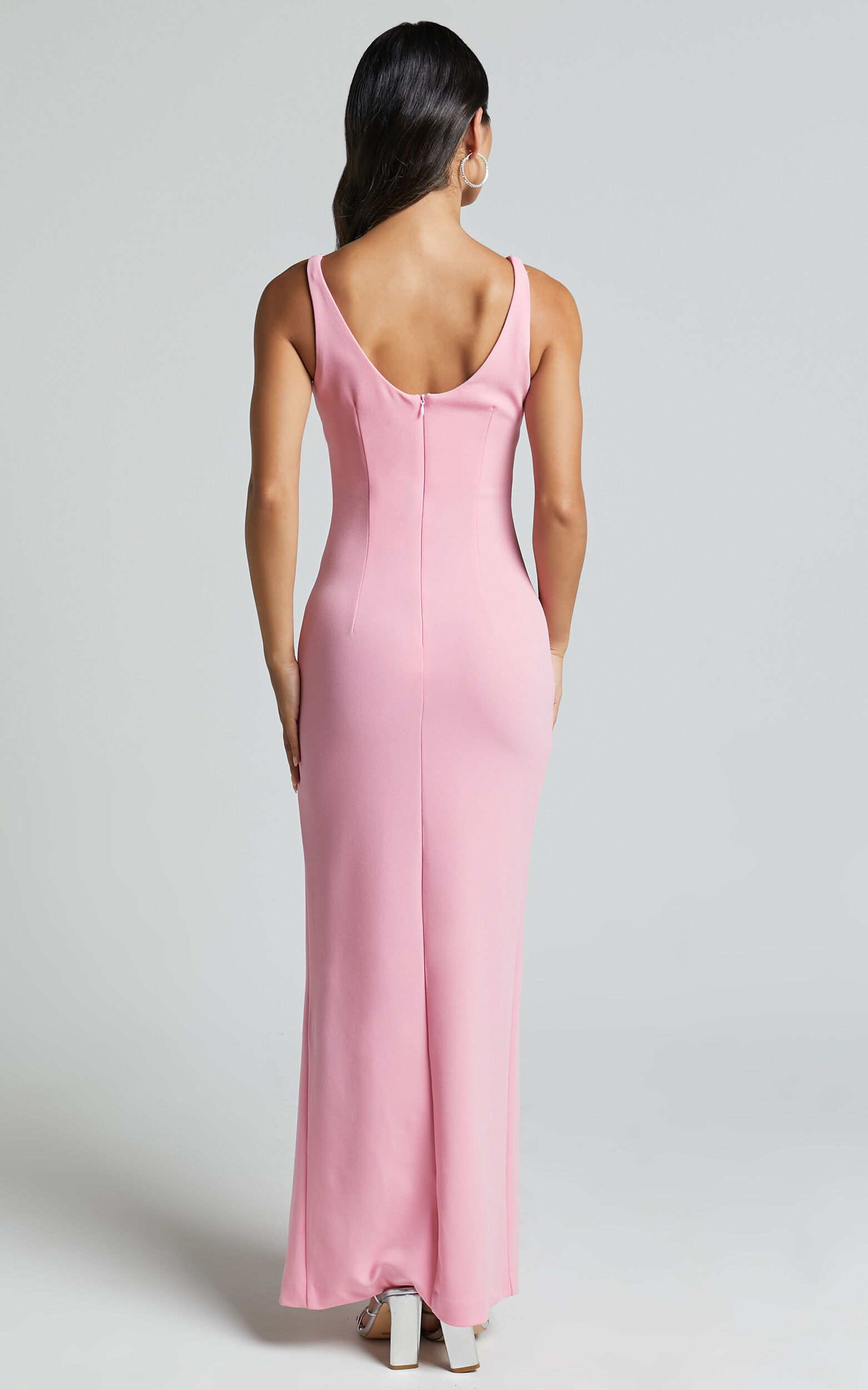 Pink boat neck dress cheap