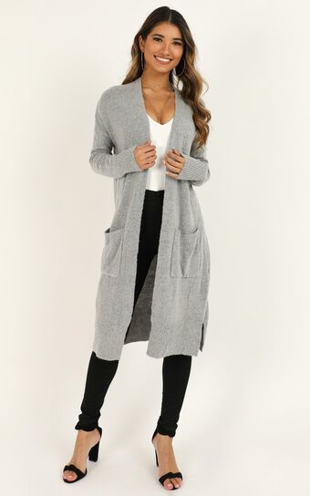League Of Your Own Cardigan In Grey