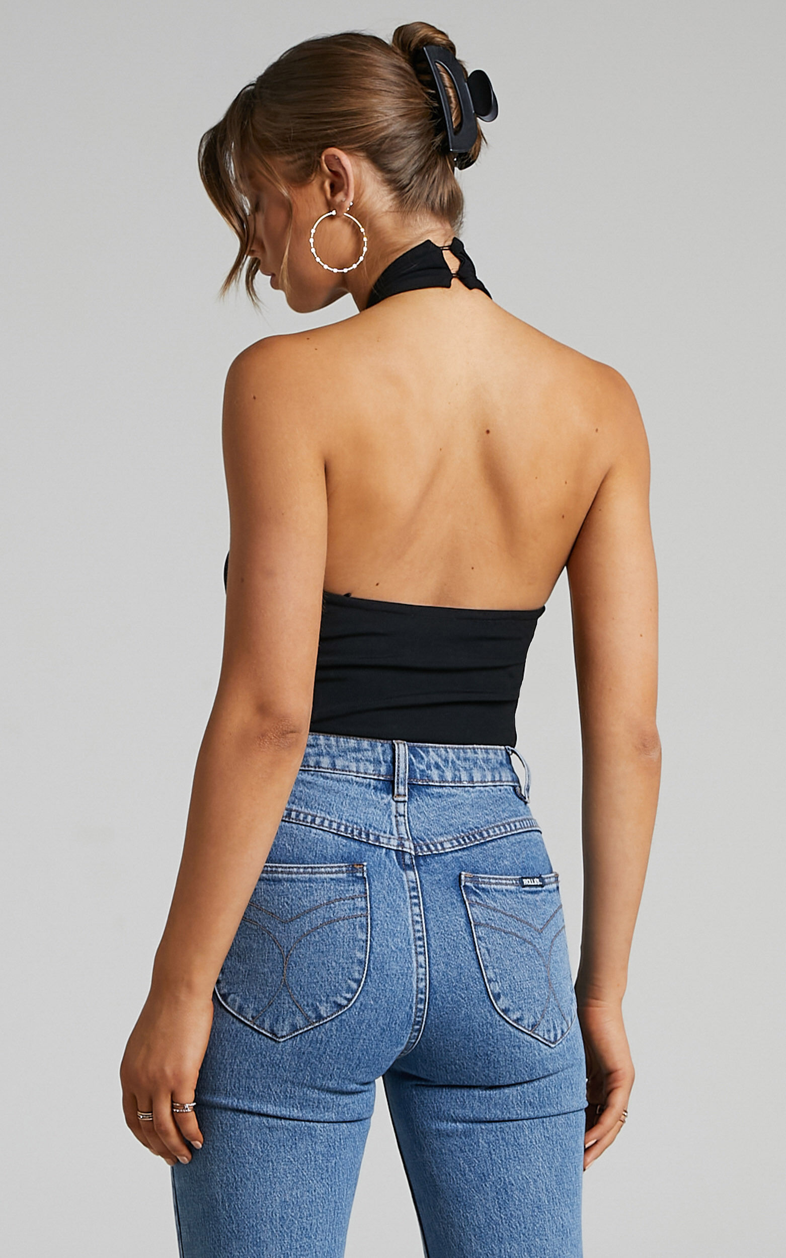 Gaia Bodysuit - Cross Halter Neck Bodysuit in Black | Showpo Gaia Bodysuit - Cross Halter Neck Bodysuit in Black | Showpo