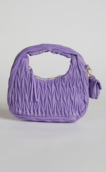Madrid Quilted Shoulder Bag in Purple