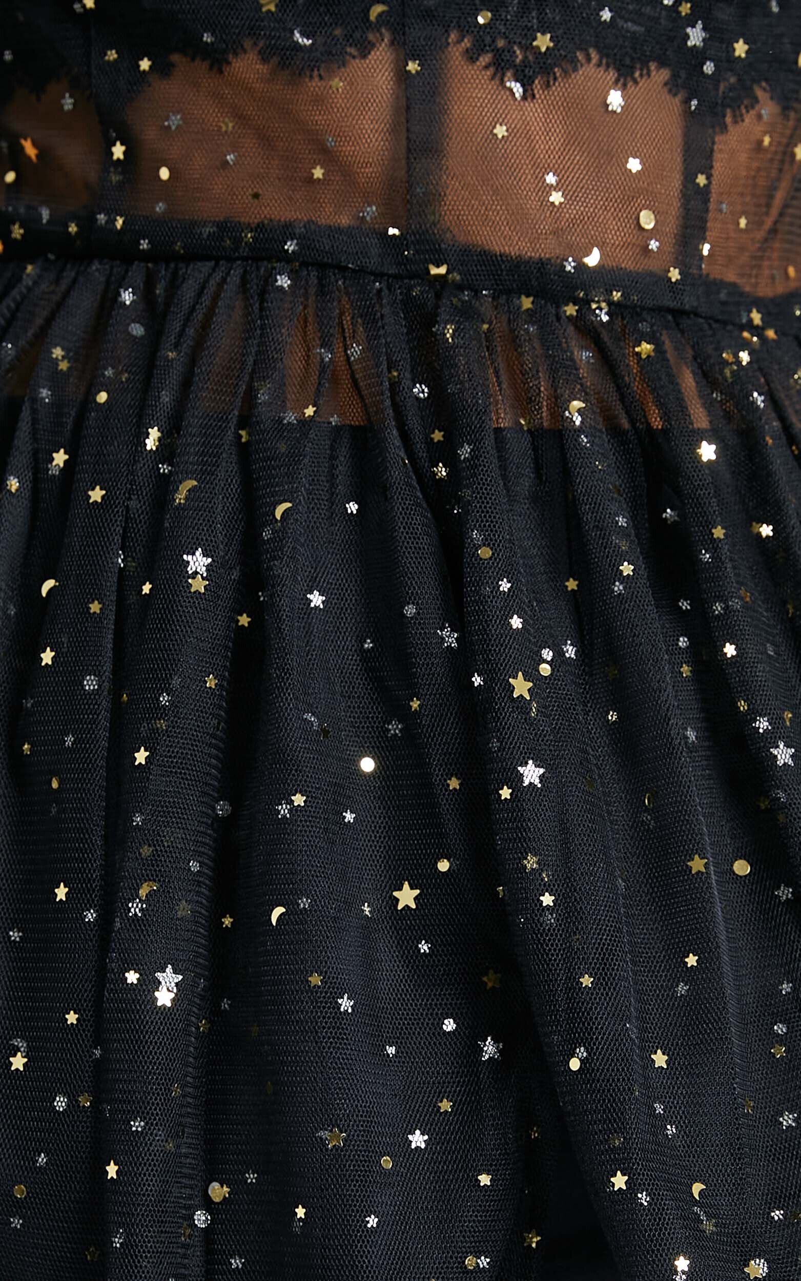 Sheer black star dress top