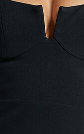 Evie Midi Dress - Strappy U Bar Sleeveless Dress in Black | Showpo