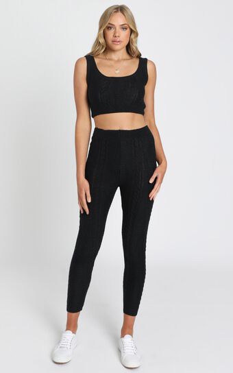 Cassidy Knit Two Piece Set in Black