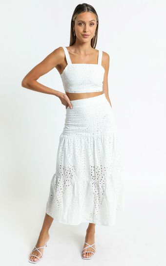 Matilda Embroidered Two Piece Set in White
