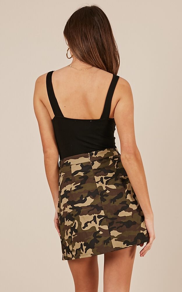 Hidden Away Skirt In Camo Showpo NZ