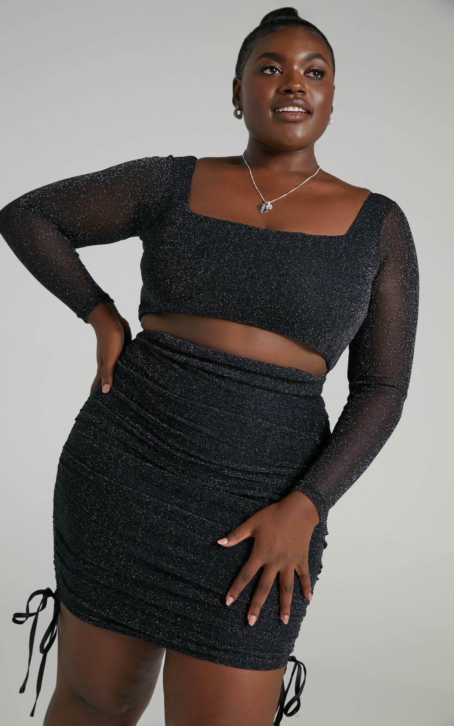 Glitter two piece skirt and sales top