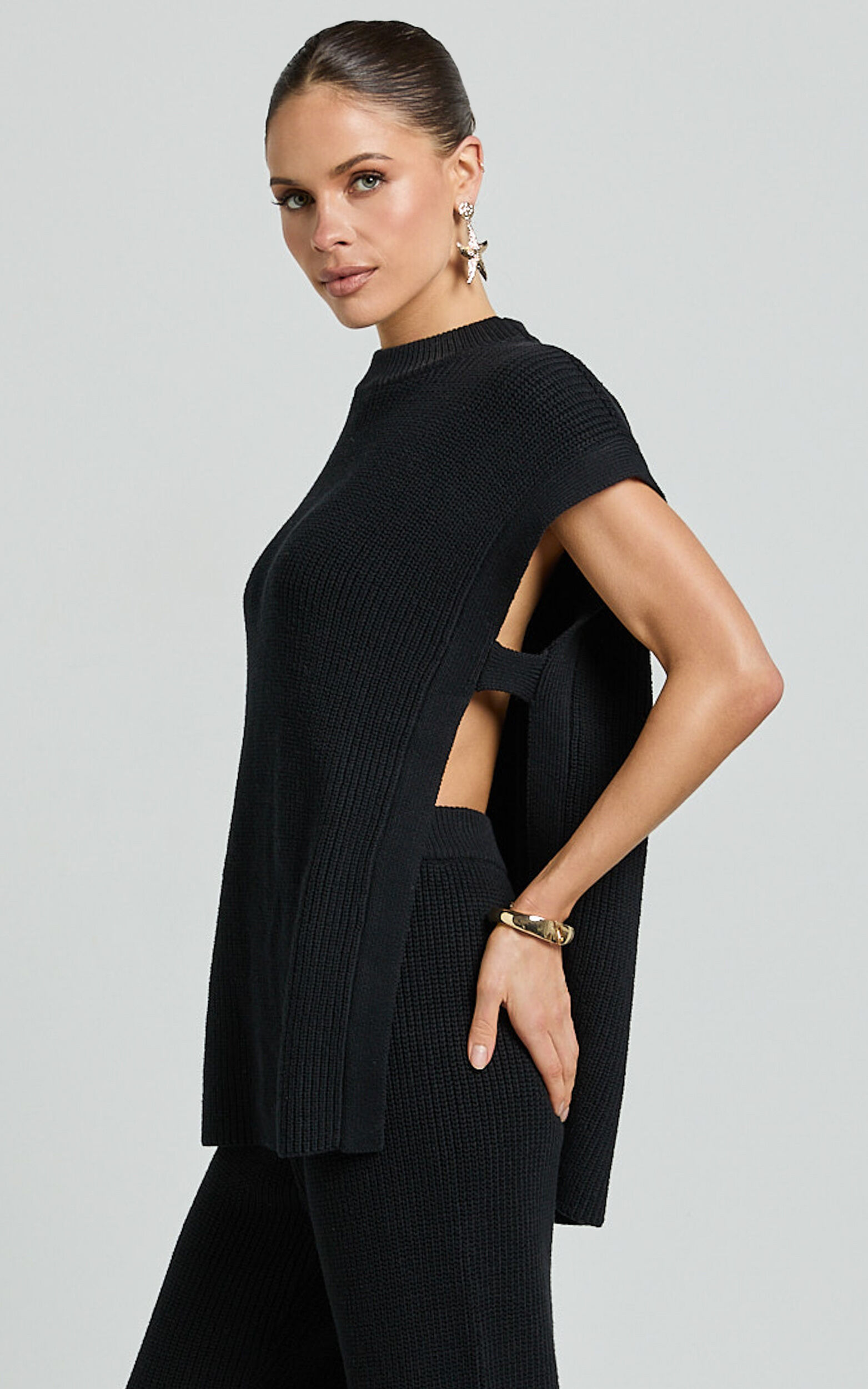 Sndys The Label - Oak Vest Top in Black - L, BLK2