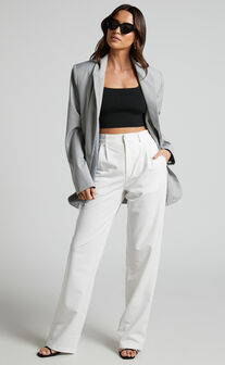 Lorcan Pants - High Waisted Tailored Pants in White