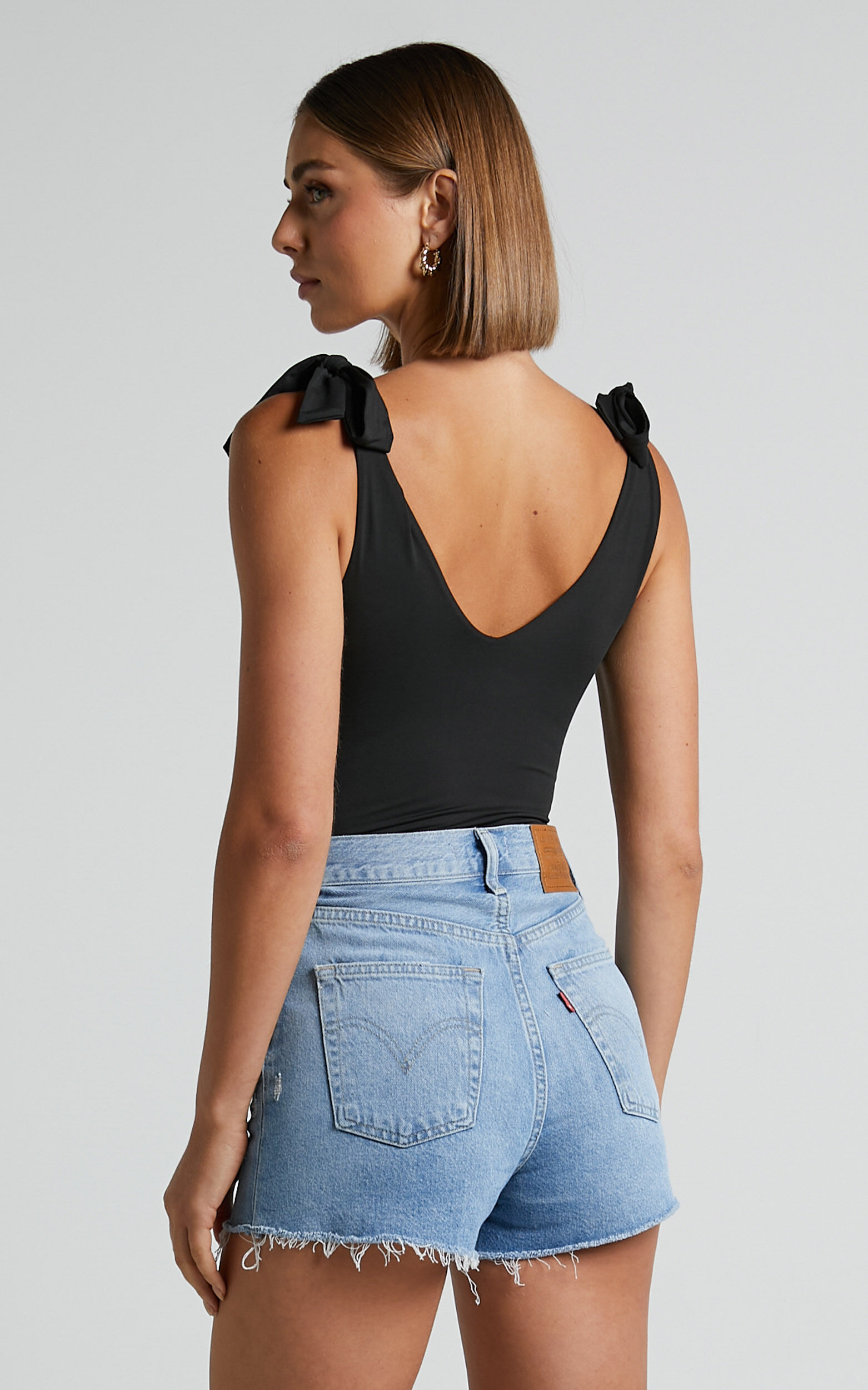 Levi's ribcage denim shorts hot sale