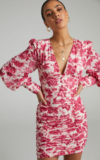 Runaway The Label - Stevie Dress in Hot Pink Floral