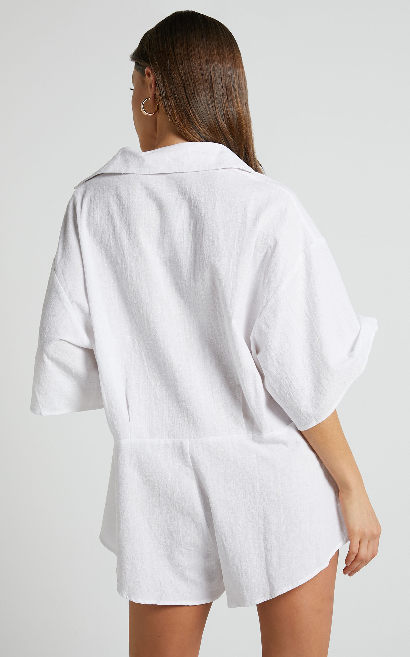 White playsuit with hot sale sleeves
