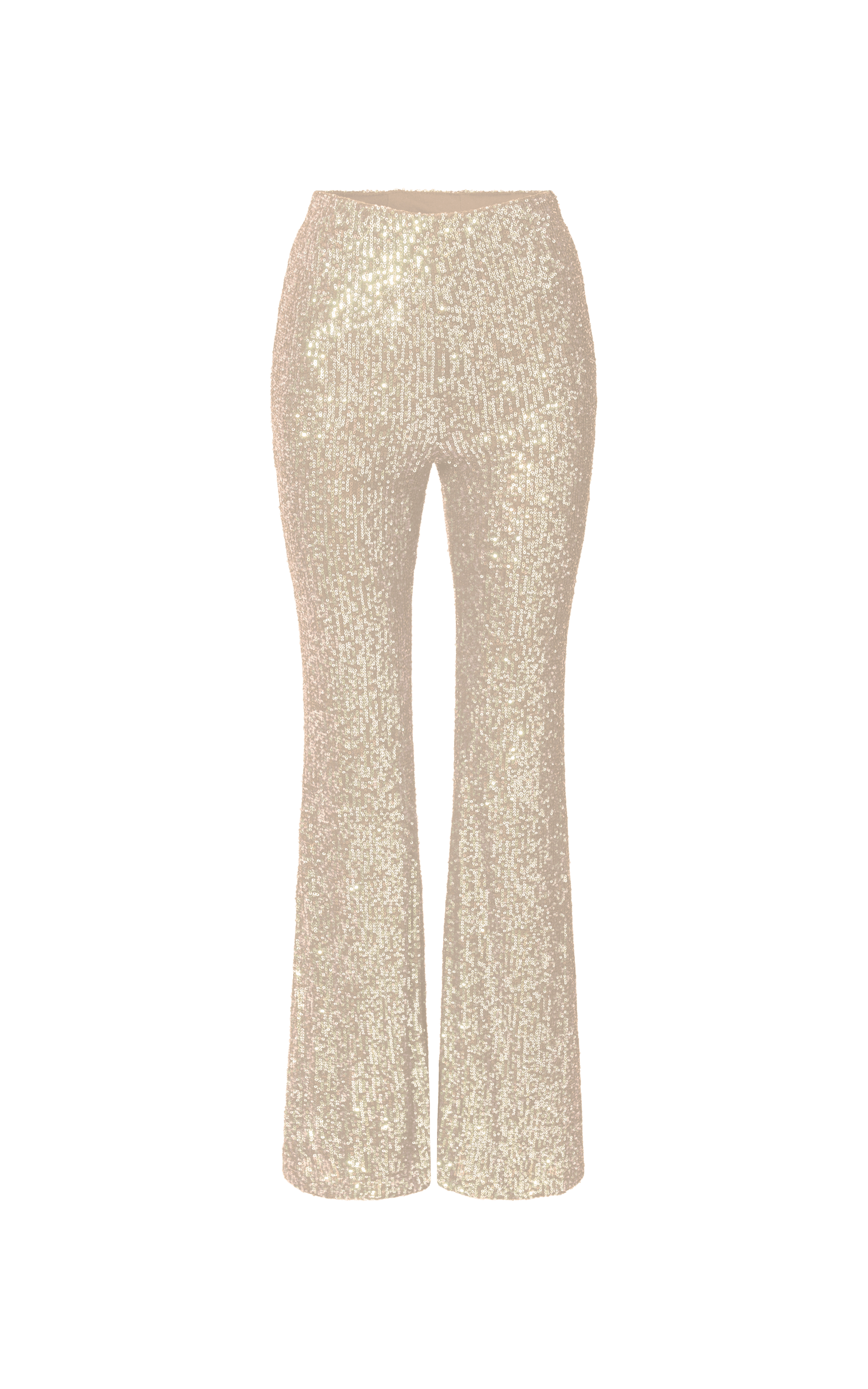Deliza Pants - Mid Waisted Sequin Flare Pants in Champagne | Showpo