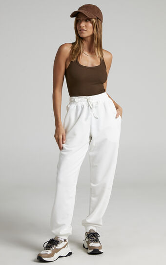Machoka Racer Back Bodysuit in Chocolate