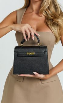 Hera Bag - Top Handle Crossbody Bag in Black
