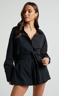 Terah Shirt - Button Up Shirt in Black