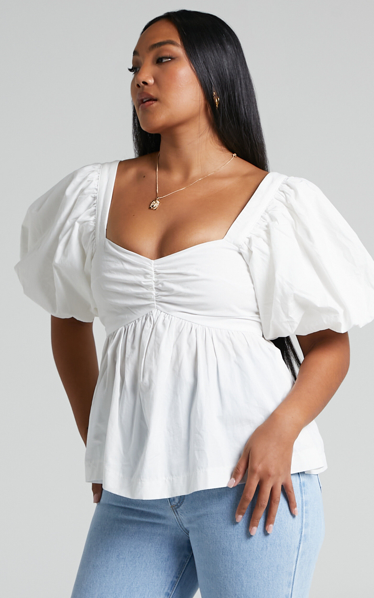 【euw】puff sleeve peplum top Puff Sleeve Peplum Top – Endless Rose