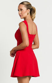Pippa Mini Dress - Fit and Flare Babydoll Mini Dress in Red | Showpo USA