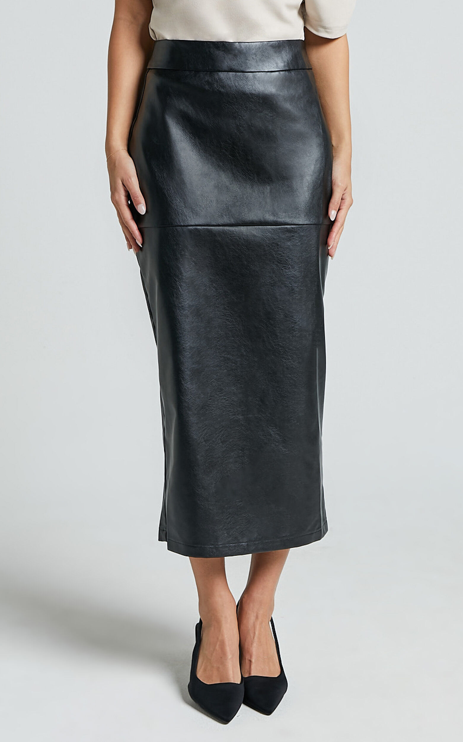 Faux leather skirt high waisted hot sale