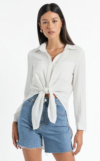 Trish Button Up Shirt in White