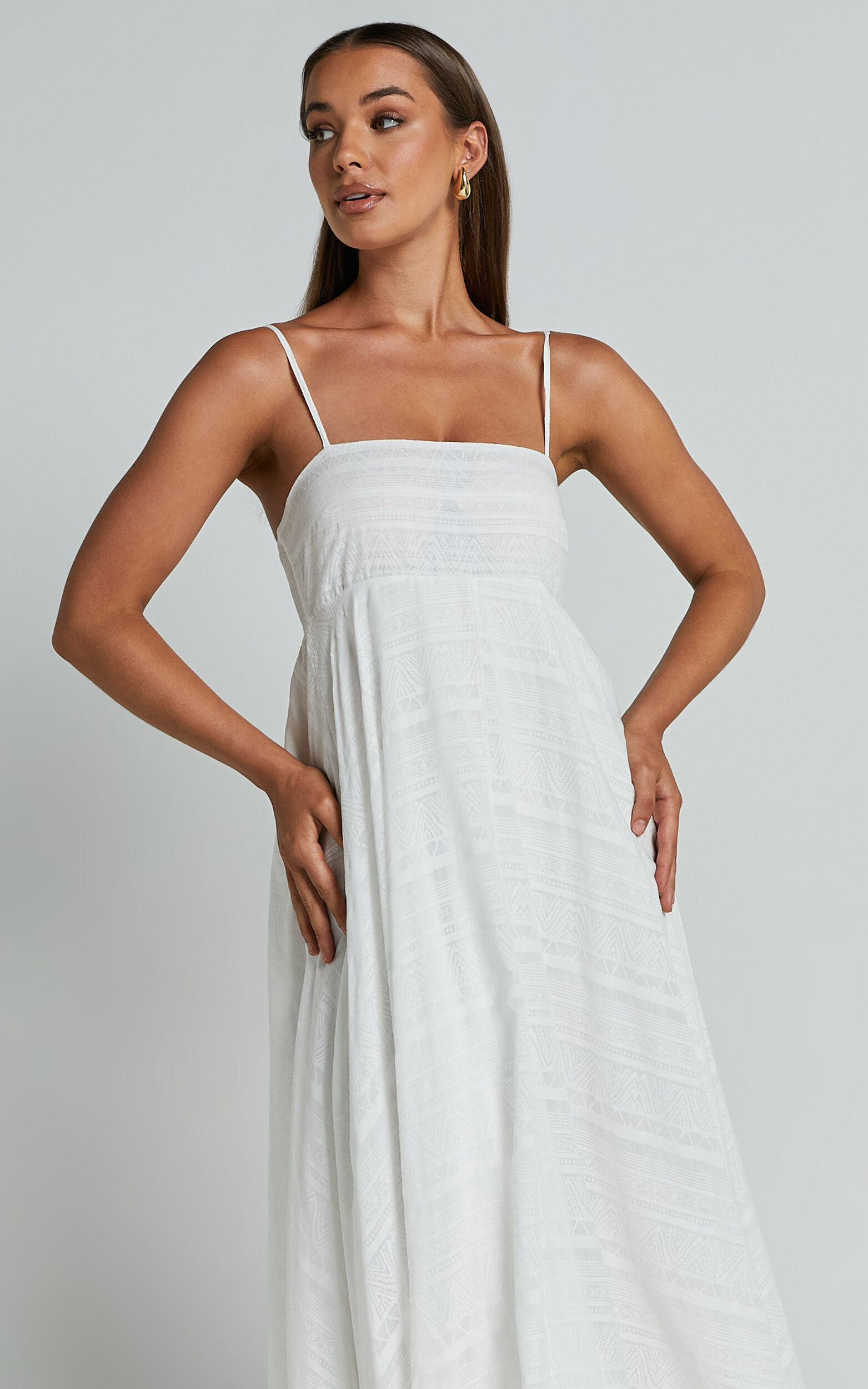 Straight neck a line dress hot sale