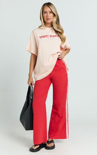Arlette Two Piece Set - Spritz Peach Set in Peach/Red