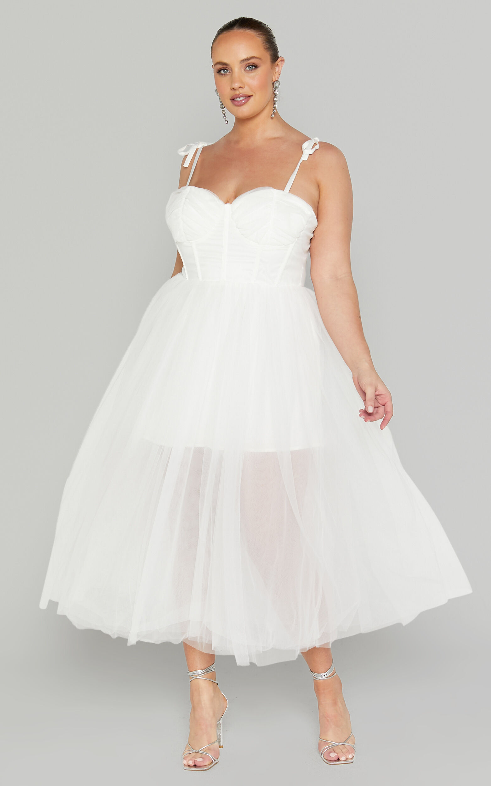 Plus size deals white tulle dress