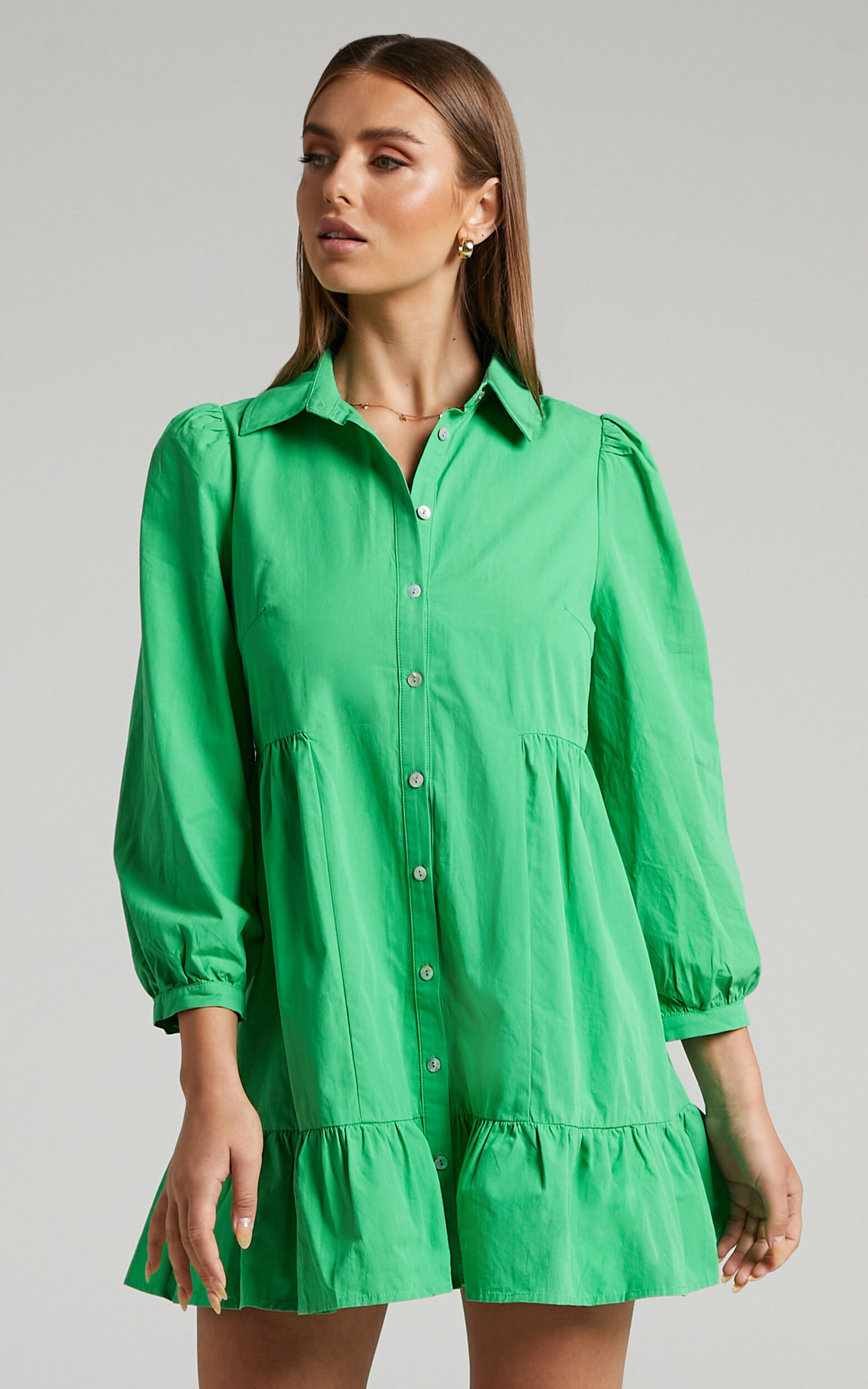 Shirt dress with frill new arrivals