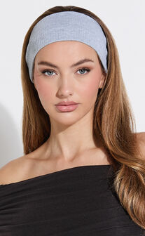 Vilma Headband - Thick Ribbed Headband in Light Grey