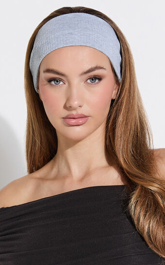 Vilma Headband - Thick Ribbed Headband in Light Grey