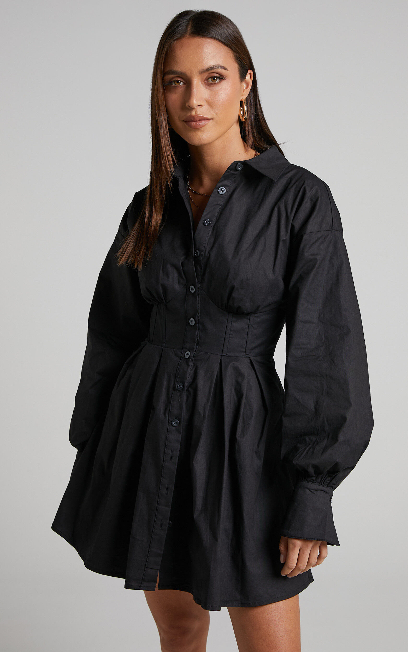 Corset shirt dress discount black