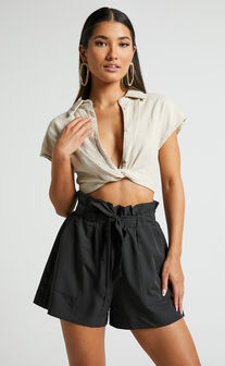 All Rounder Shorts - Paper Bag Shorts in Black