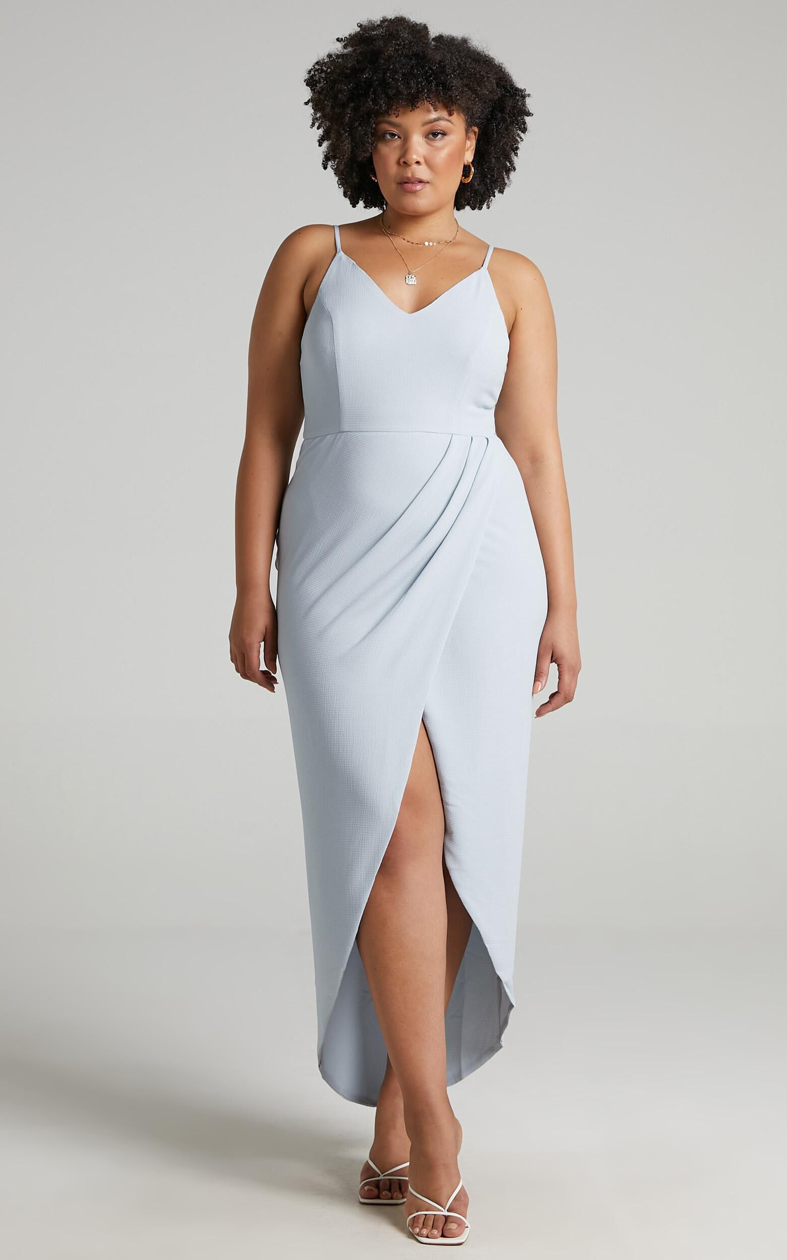 Lucky Day High Low Maxi Dress In Blue Showpo USA
